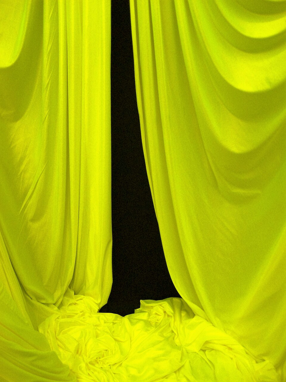 1 Yard Neon Yellow Tricot Fabric Low Stretch Polyester For Aerial Use Backdrops Crafts 108″-120″ width